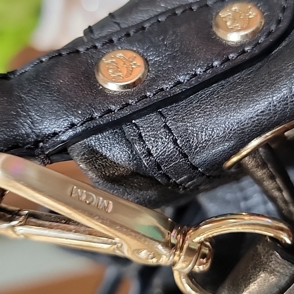 🌵MCM EUC Black Visetos Leather Drawstring Bucket Bag - Picture 10 of 14